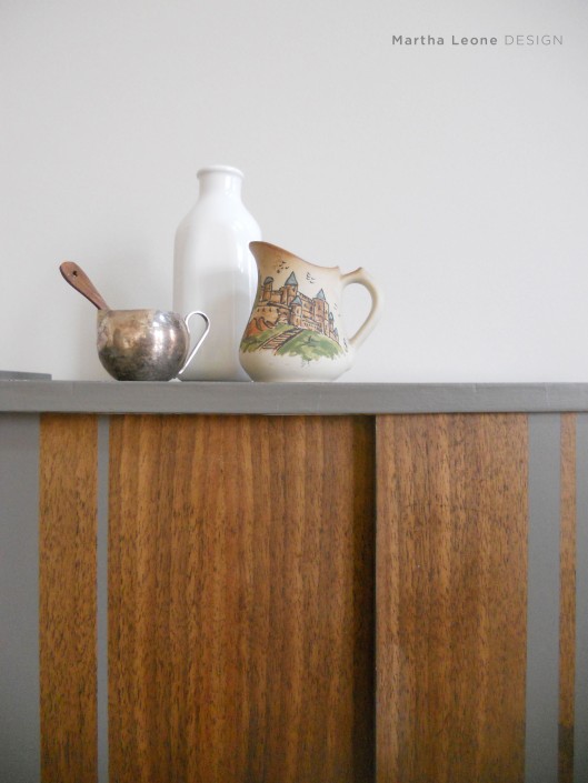 Gray record cabinet by Martha Leone Design